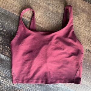 Old Navy Active Powersoft Long Line Rose Red Crop Tank Light Support Sports Bra